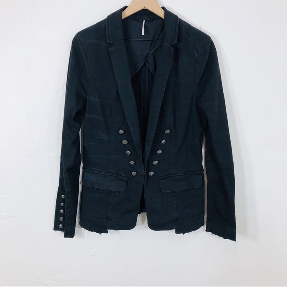 Free People Jackets & Blazers - 🌟SOLD Free People black military jacket medium